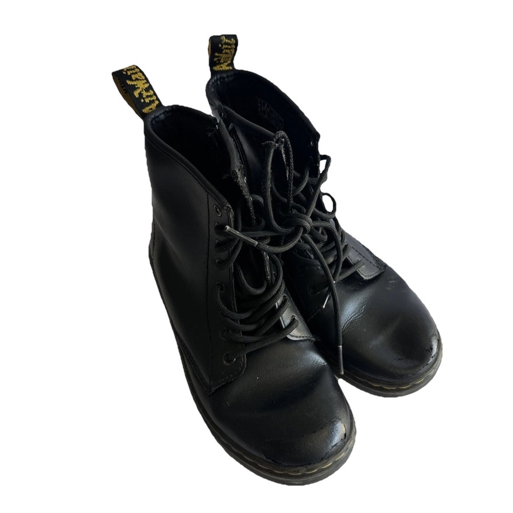 Dr.‎ Martens Luana LA004 Black Leather Combat Lace Up Boots L5 M4